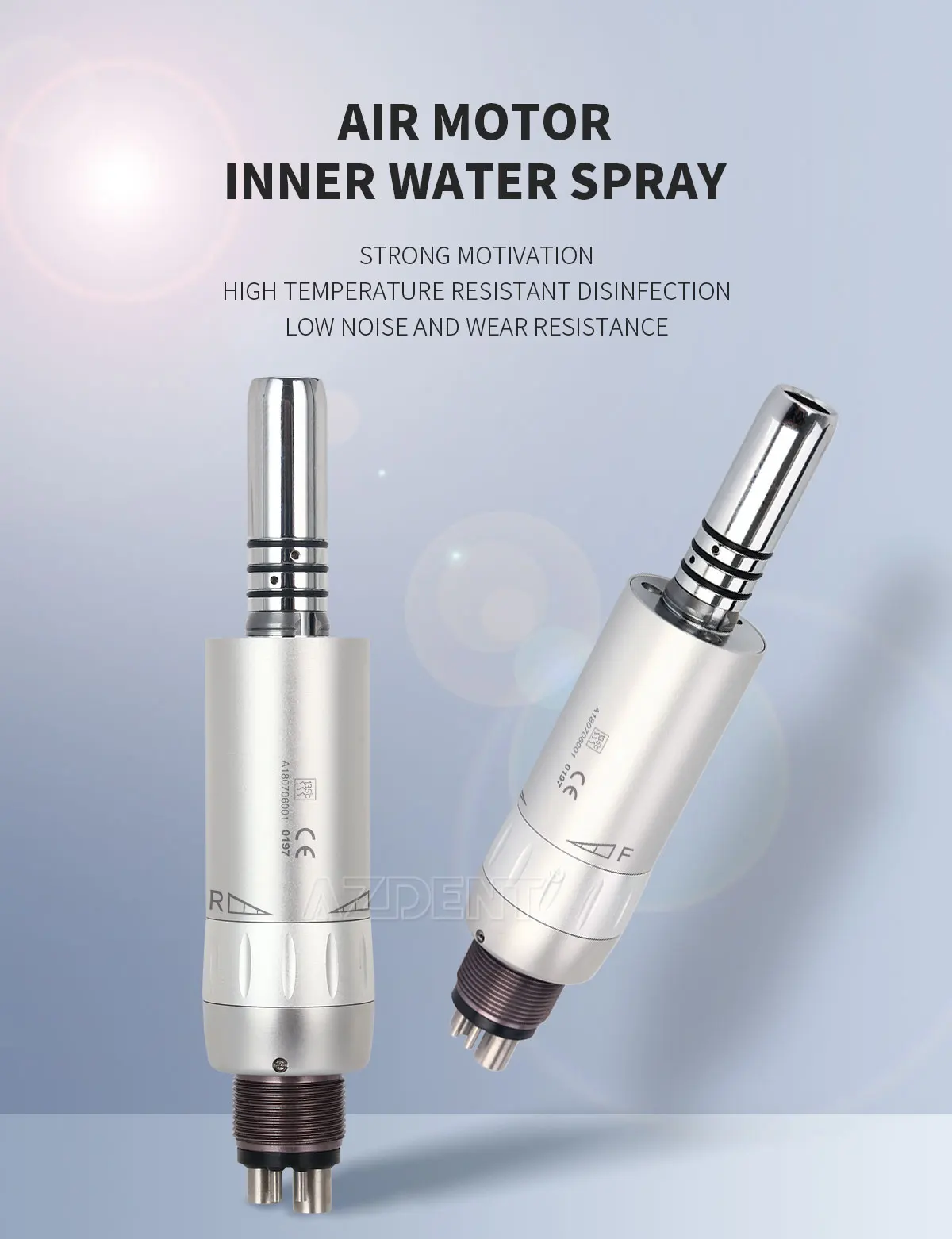 AZDENT Dental-Handstück mit niedriger Geschwindigkeit, Winkelstück, interner Wasserspray-Druckknopf, 4 Löcher, Luftmotor, Zahnmedizin-Werkzeug, Instrument – Detail 9