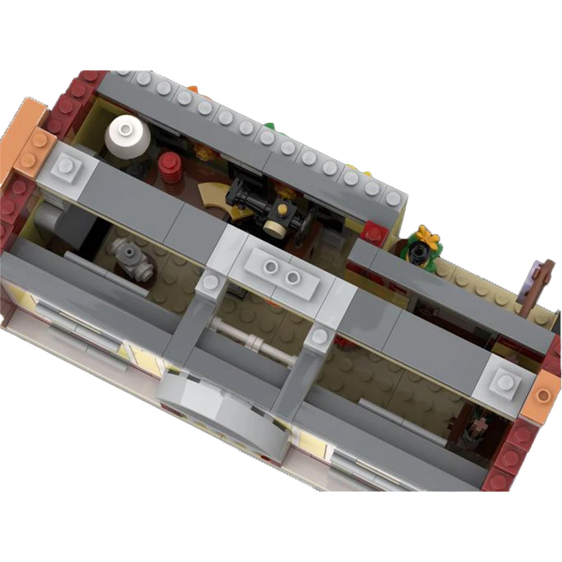 MOC الحضرية عرض الشارع وحدات بناء بيتزيريا متجر كتلة نموذج الطوب الفني الأصالة التجمع لعبة هدايا عيد الميلاد #2