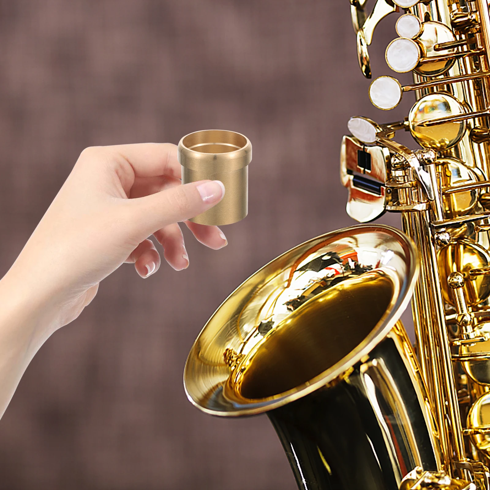 

Saxophone Bent Neck Socket Bend Hoop Metal Interface Repair Tool Alto Accessories Part Golden
