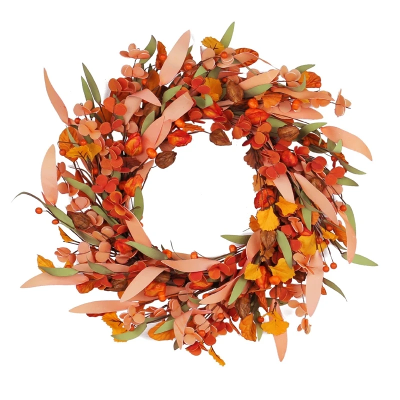 

Elegant Thanksgiving Wreath for Seasonal Home Adornment Decorative Door Hanger Dropship