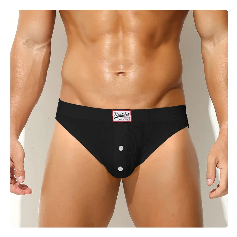Men's Briefs New Low-Waisted Button U Shaped Pouch Briefs High Elastic Bikini Slip Homme Calzoncillos Hombre Soft Underwear