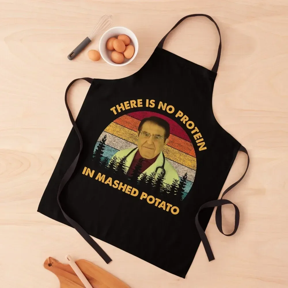 There Is No Protein In Mashed Potato Dr Younan Dr Now Vintage Shirt Apron painting For Man Kitchen Chef Apron