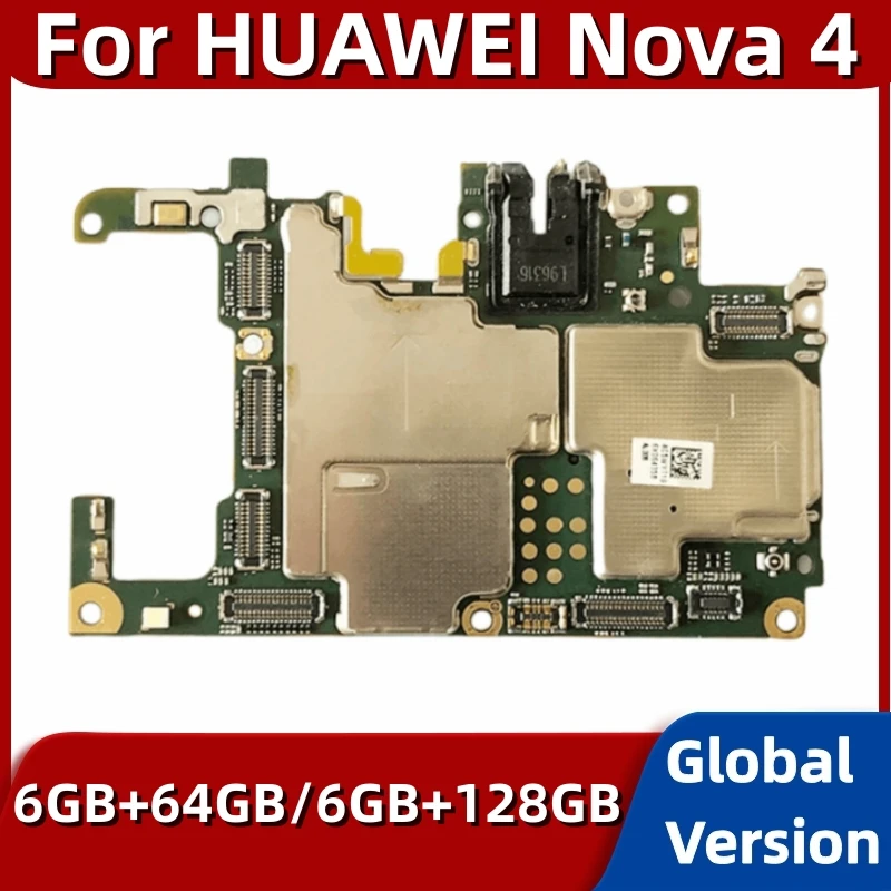 Motherboard for HUAWEI NOVA 4, 128GB Mainboard, Unlocked Logic Board, with Google Playstore Installed