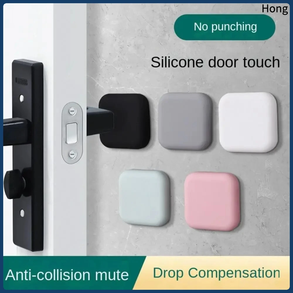 1Piece Square Silicone Door Crash Pad Wall Protector Safety Protector Shock Absorber Wind Resistant Reusable Door Stopper Wall