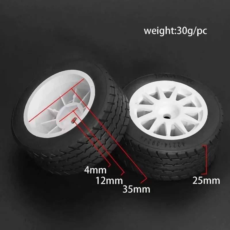 4PCS 60mm High-Speed On-Road Tires for MJX Hyper Go, Soft Rubber Tire with Wheel for 1/14 RC Touring Car, Low Wear Upgrade Parts