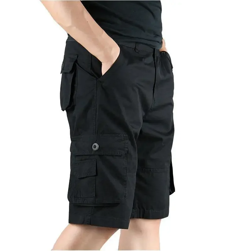 Khaki Male Short Pants Multi Pocket Oversize Men\'s Cargo Shorts Big Size Comfortable Wholesale Nylon Hevy Whate Clothes Wide