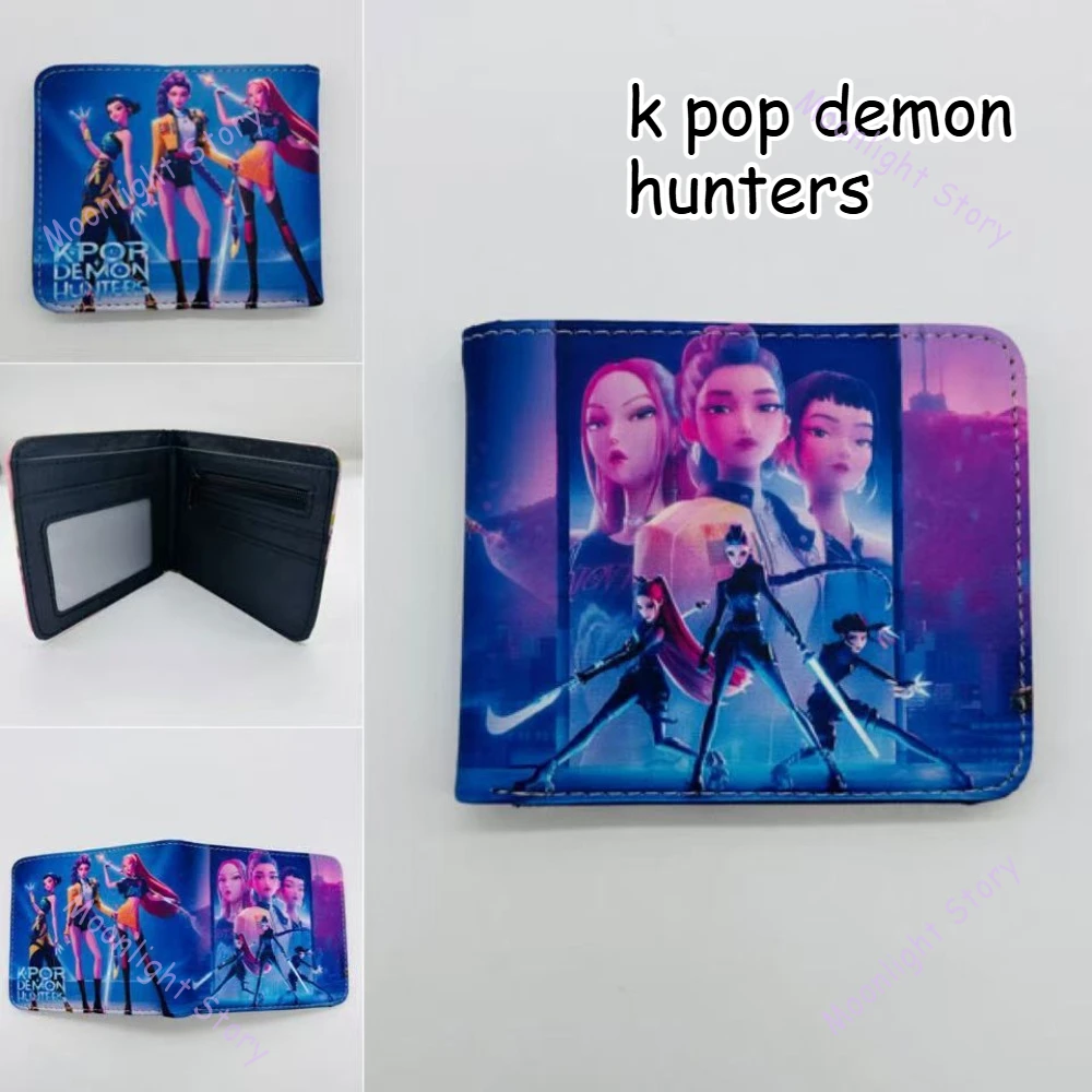 k pop demon hunters Wallet for Women Men Kawaii Anime Bifold Wallet Demon Hunt Squad Purse Card Holder Anime Merch Gift for Fan