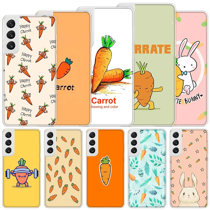 Carrot Vegetable Cartoon Soft Case For Samsung Galaxy S24 S23 S22 S21 Ultra S20 FE S10 Plus Phone Cover S9 S8 + S10E Funda Coque