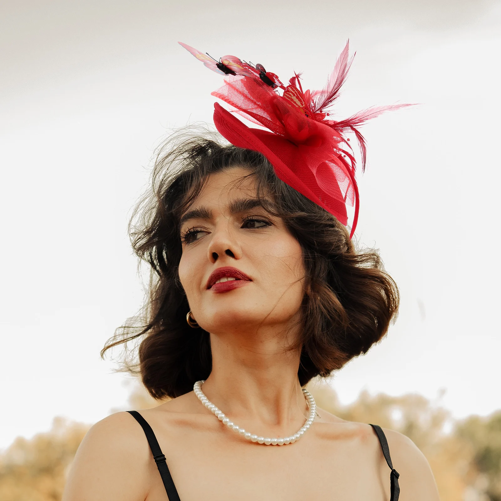 

Colorful Butterfly Wedding Tea Cocktail Wedding Party Headdress Headwear Tea Party Headdress Women Pillbox Headband