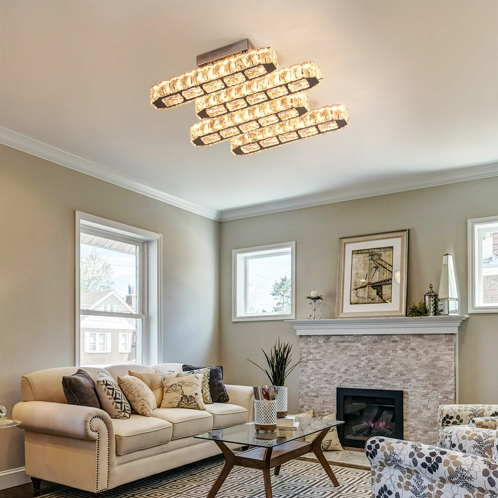 Modern Ceiling Lamp Luxury Crystal Led Chandelier Nordic Home Decor Lighting Lustre Living Dininng