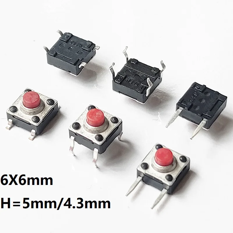 Interruptor táctico momentáneo, botón silencioso a prueba de agua de 20 piezas, botón suave de 4 pines DIP/SMT, Micro interruptor de botón,