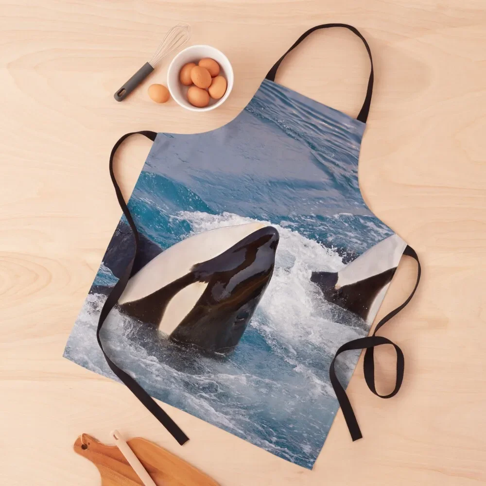 

Killer whale swimming Apron Kitchen Women Waterproof women work gowns for women cleaning carpenter Apron