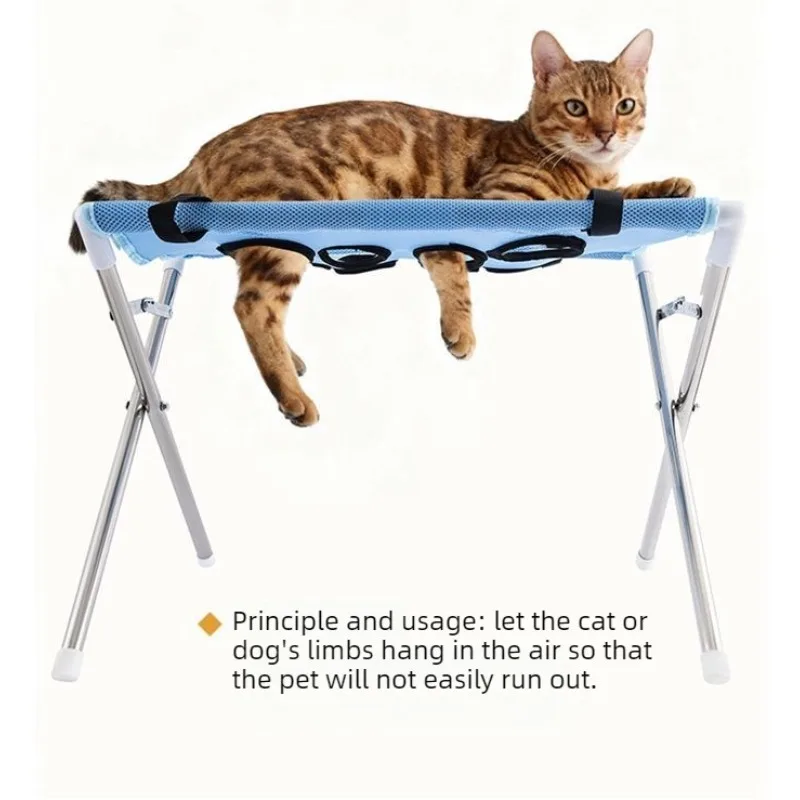 Pet Grooming Hammock with Support Frame Hanging Harness Cats Nap Bed Dual-purpose Repairing Nails Fixed Cat Grooming Supplies