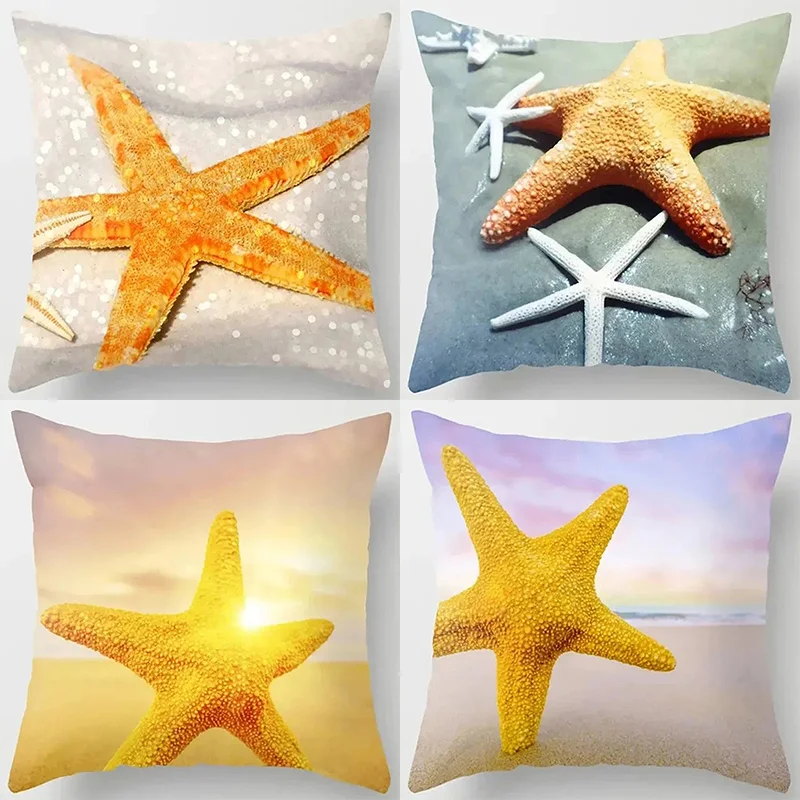 

Домашний декор, узор в виде морской звезды, наволочки с узором, чехол для подушки, подходит для дивана, спальни, автомобиля, наволочка