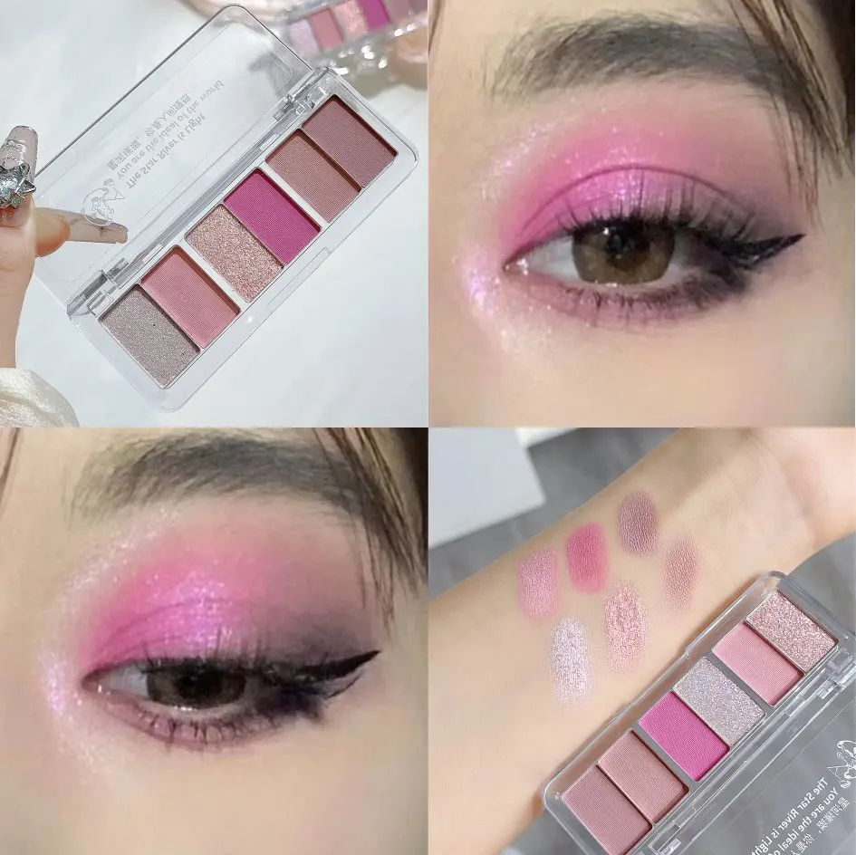 Sombra de olho de fada de 6 cores, placa de sombra de olho flash de metal fosco azul, roxo, café placa de sombra de olho à prova d'água