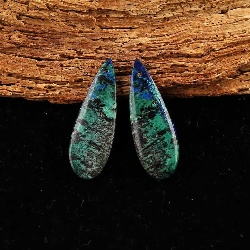 B&F Chrysocolla Earring Beads for Jewelry Making, Handmade Natural stones beads, Stones for jewelry Making Supplies