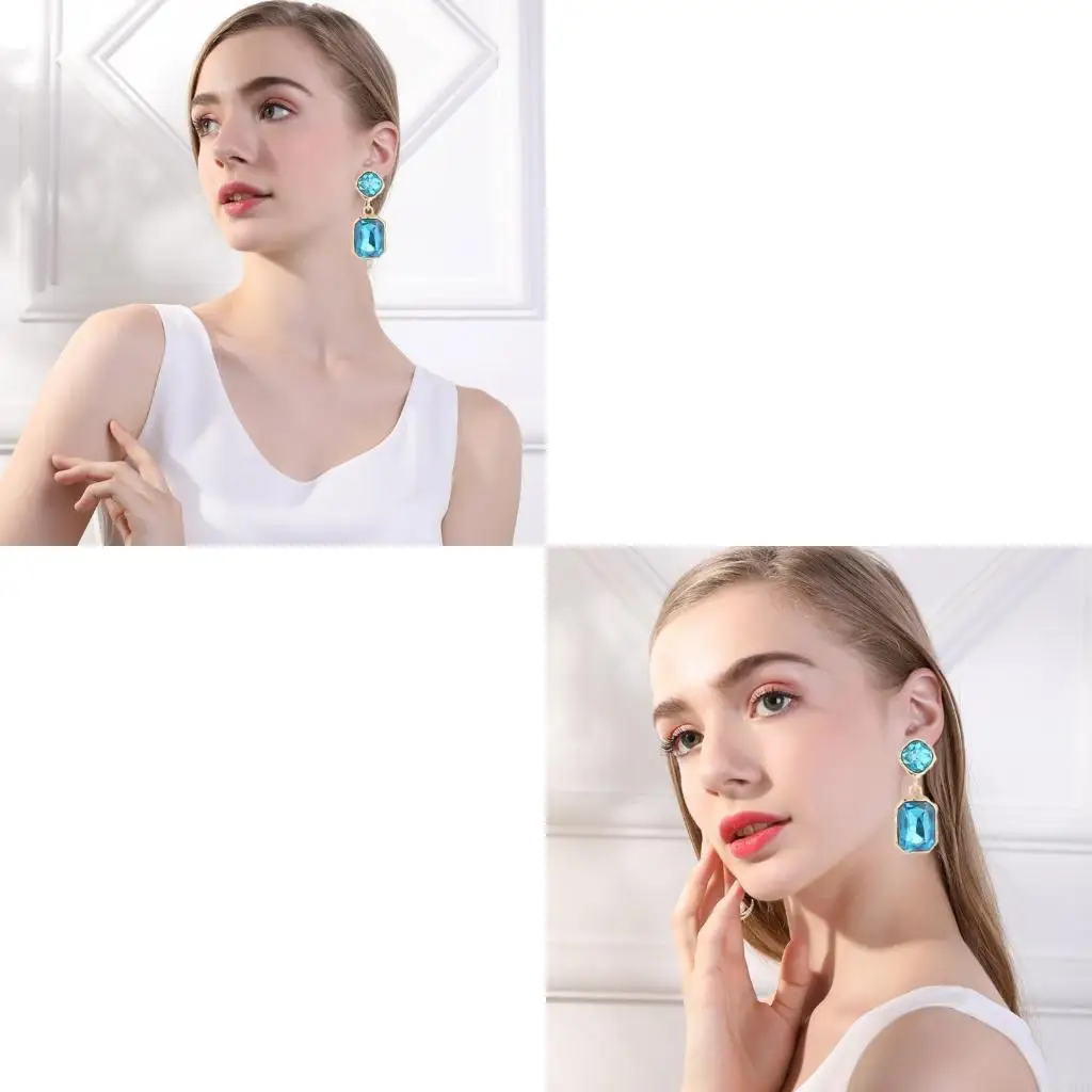 91AF Cubic Zirconia Ear Studs Secure Locking Mechanism Portable Designs for Long Hours or Active Lifestyles