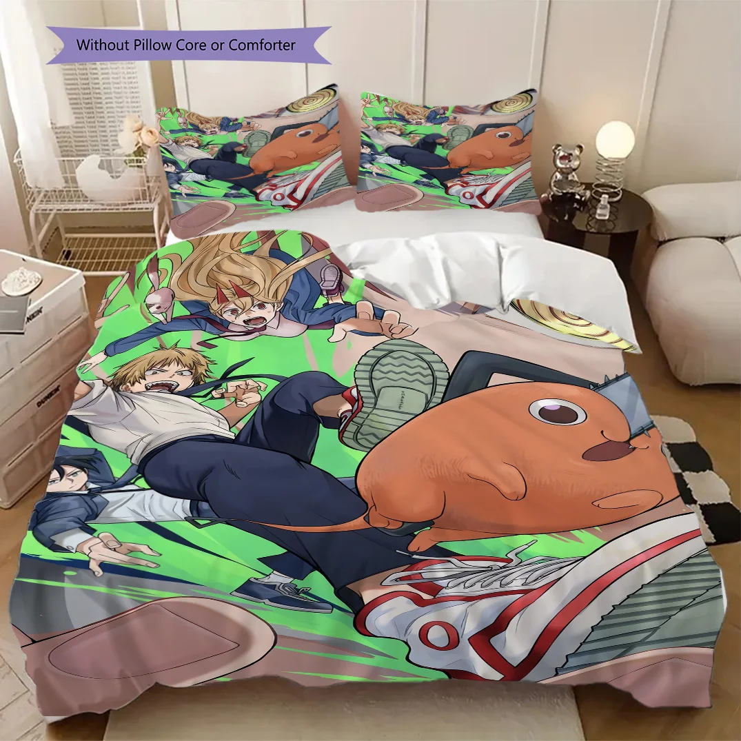 Chainsaw Man Anime Soft Comfortable Duvet Cover, Children's Bedding Set Gift, Various Sizes Available LXR178