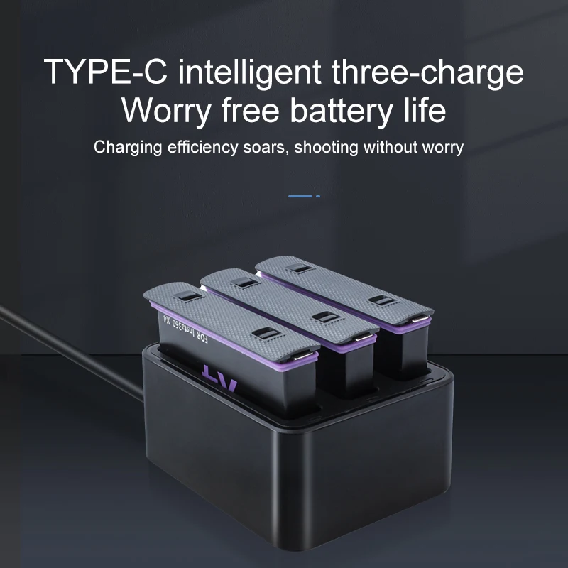 Insta360 X4 2500mAh batería cargador rápido Hub accesorios de cámara para Insta 360 X4