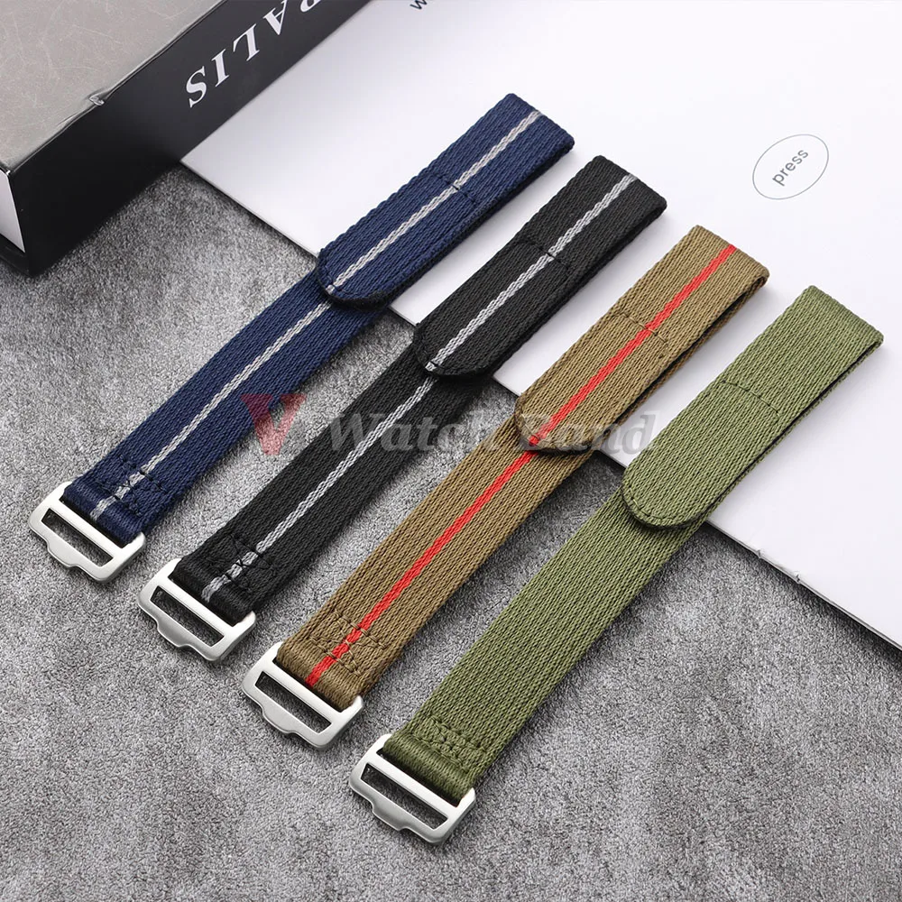 High Quality Fabric Watchband 20mm 22mm for Omega  for Tudor Woven Nylon Strap One Piece Weave Military Men Watch Band Accessory