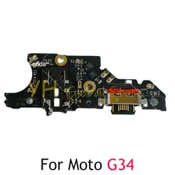 For Motorola Moto G04 G14 G24 G34 G54 G64 G84 Power Play Plus USB Charging Board Dock Port Flex Cable Repair Parts