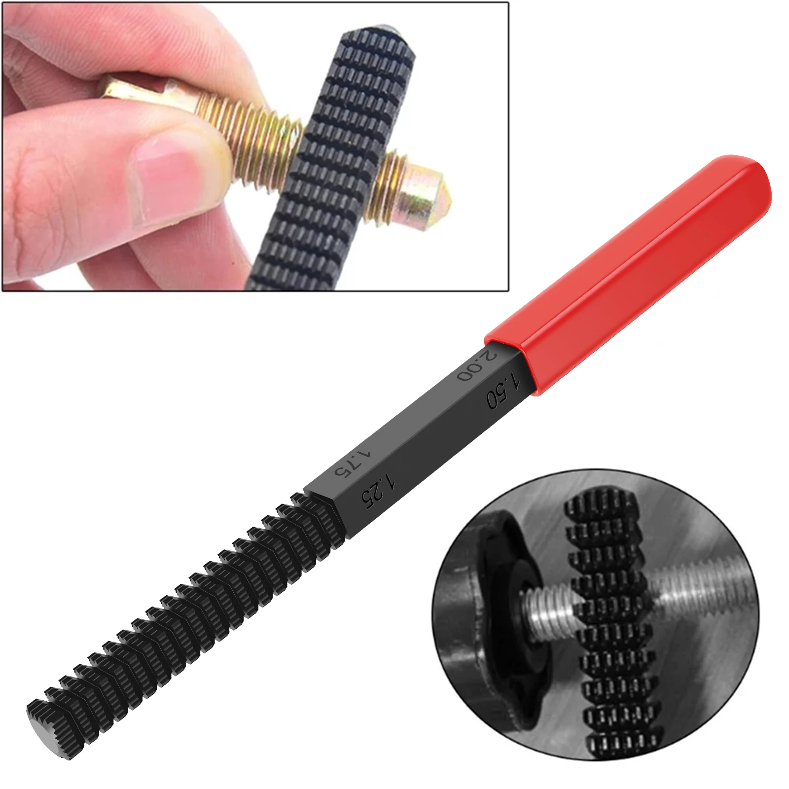 0.75-3 mm Thread Repair File Metric Thread Restoration Repair File Cleans Damaged Threads Pitch Metal Hardware DIY Repair Tools