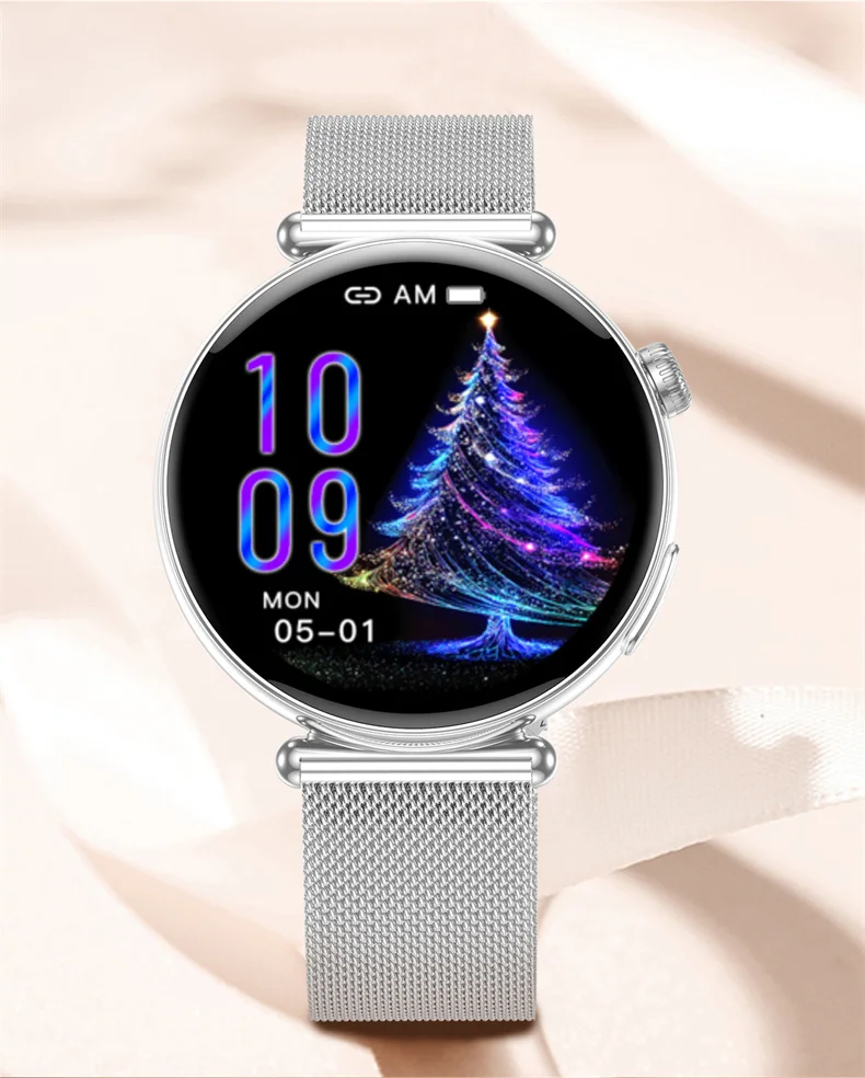 Damen-Smartwatch mit 1,32-Zoll-AMOLED-Bildschirm, Anruffunktion, EKG, Sportuhr, Blutdruckmessung, Mikro-Physikalische Untersuchung, KI-Zifferblatt, Damen-Smartwatch – Detail 37