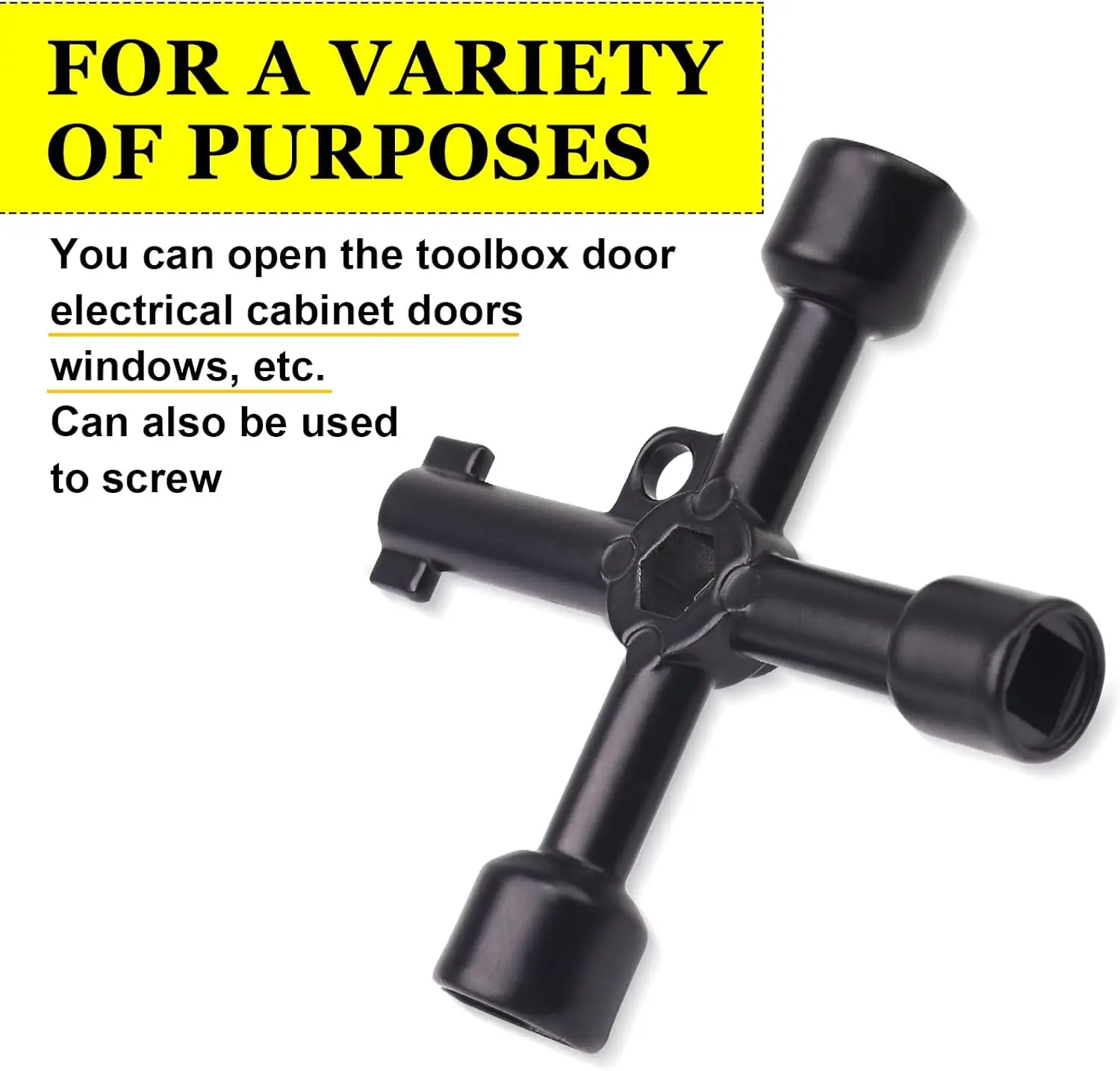 Electrical Cabinet Key,4 Way Utilities Key, Panel/Square/Triangle Key,Cross Key for Faucet,Valve,Electrical Cabinet Opening