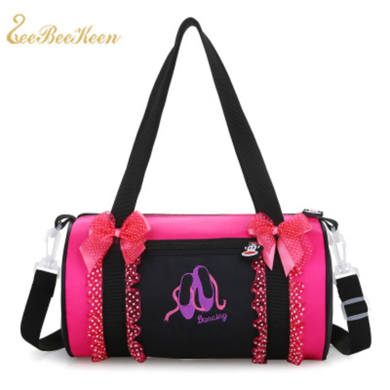 Ballet Bag For Girls Pink Embroidered Gym Bags Rucksack Cavans Lace Rose Ballet Dance Bag Women Ballet Sports Dance Backpacks