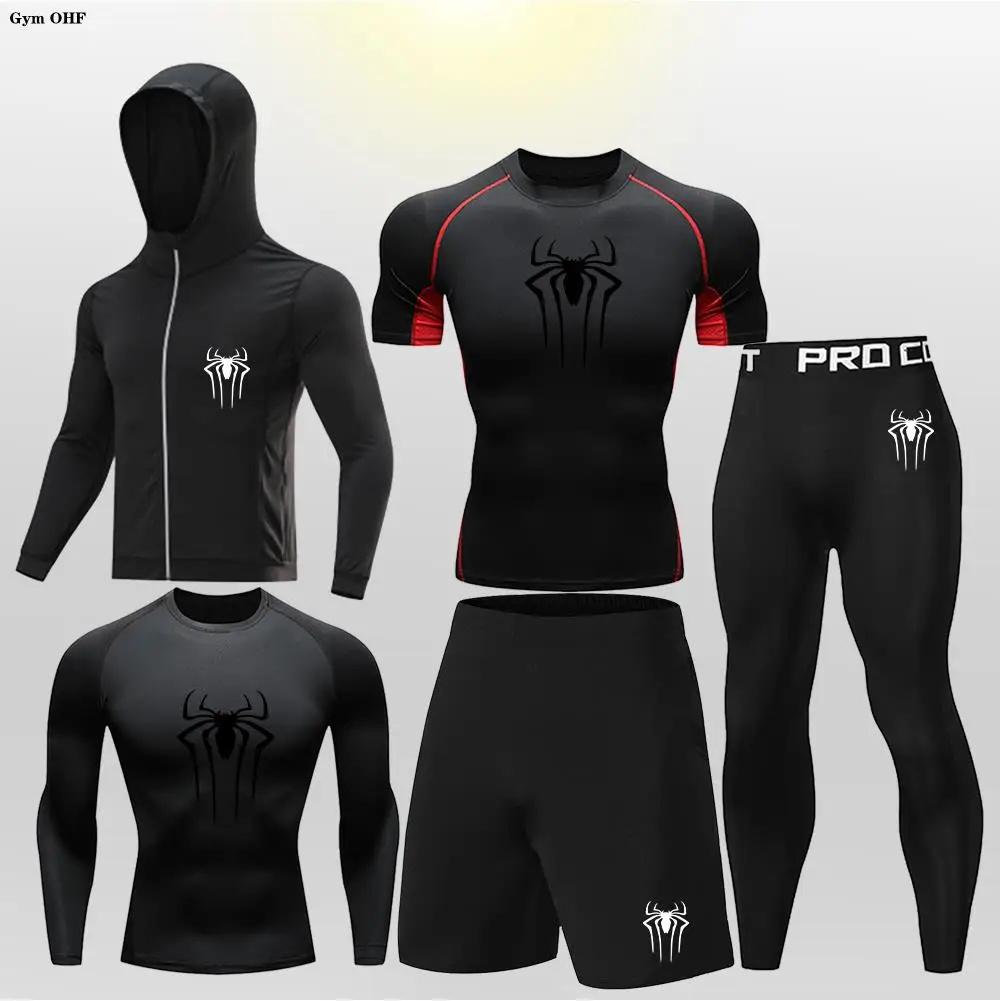 MMA Boxing Sets Kid's Compression Jerseys Boy's Running Jogging Workout Bjj Rashguard Jiu Jitsu Kickboxing Gym Fitness Clothing