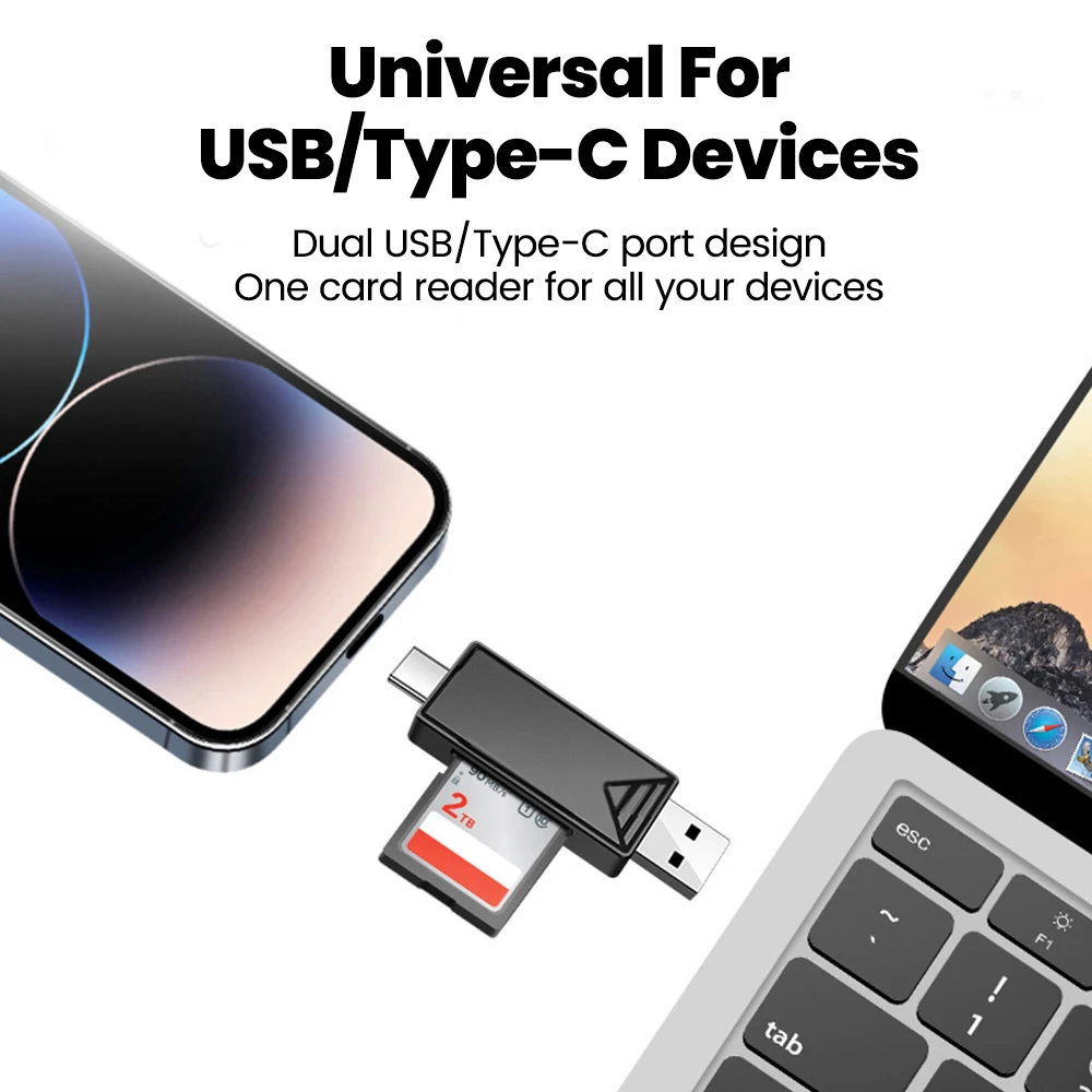 USB 3.0 2.0 Mobile Phone Card Reader TF SD High Speed Multifunction Type C SD TF Card Reader Adapter for Laptop Tablet Accessory