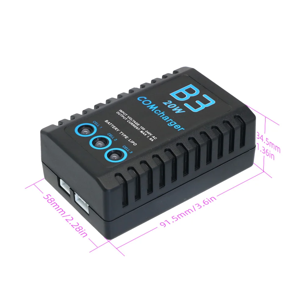 

ComCharger Imax B3 20W Портативное балансное зарядное устройство для аккумулятора RC LiPo 7,4 В 11,1 В