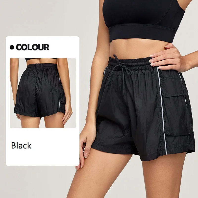 Women’s High-Waisted Running Shorts Quick-Dry Breathable Workout Shorts with Pockets for Yoga Gym Outdoor Sports Army Green
