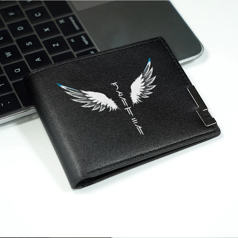 Portfel męski PHOENIX WINGS DESIGN, slim, z PU, minimalistyczny, modny, do codziennego użytku, lekki, wytrzymały, w stylu biznesowym, akcesorium.