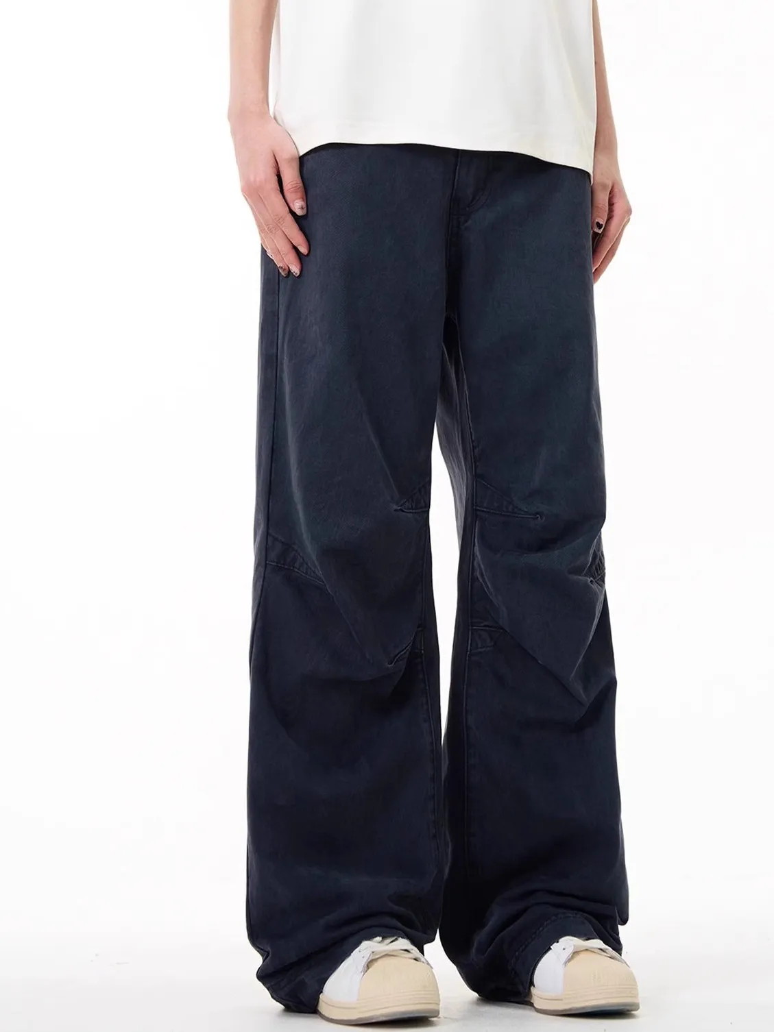 

Новые джинсы унисекс в американском ретро-стиле, свободные, прямые, с высокой талией, драпированные, удобные, для работы и отдыха