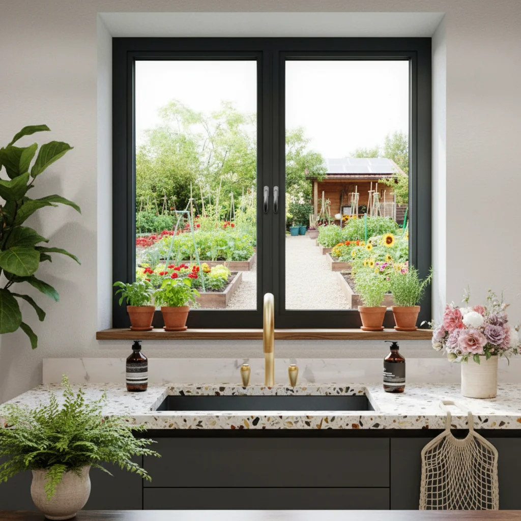 Kitchen High Quality Well Ventilated Glass Window Manual Durable High Quality Hinged Windows CE Certification Casement Windows