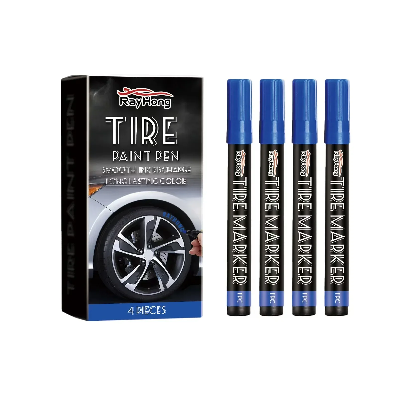 4PCS  Car tire marker pen creative graffiti design cool car household quick drying marker pen