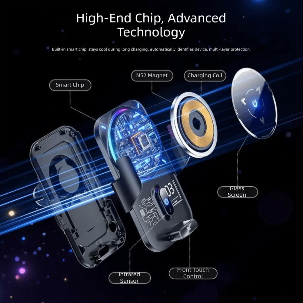 Magnetic Wireless Car Charger 15W/25W Automatic Cooling Auto Induction Wireless Charger Fast Charging Auto Induction