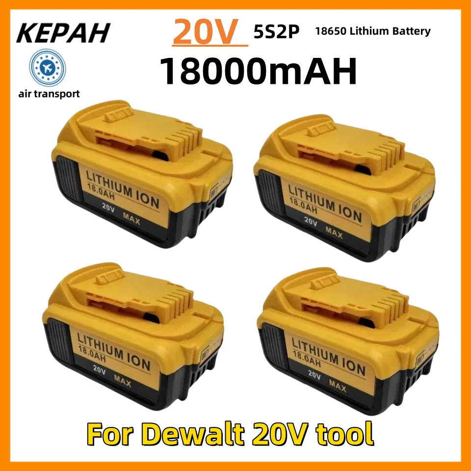 New 100% Original 18000mAh 20V for Dewalt Power Tool Battery DCB206 20V 18.0Ah Battery DCB206 20V Battery DCB205 DCB204-2