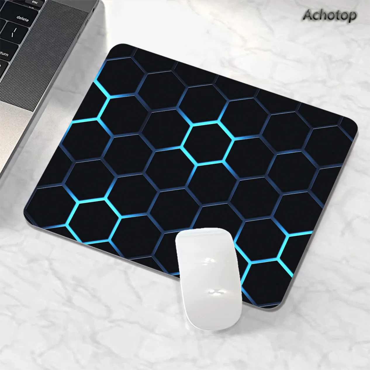 Hexagon Small Keyboard Mat Table Mat Students Gabinete PC Gamer Desktop XS Mouse Pad Geometry Desktop Mat 18x22cm Rubber Rug