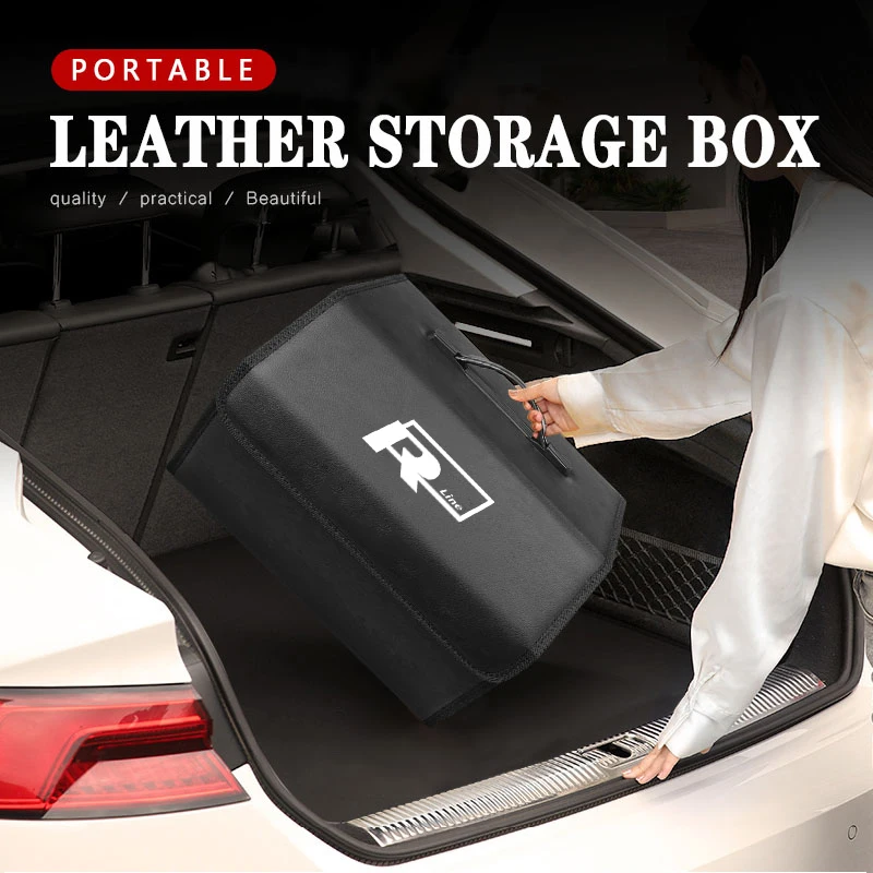 Car Storage Bag Organizer Vehicle Foldable Trunk Box For VW R Line GTI Atlas Jetta Touareg Variant Golf Polo Taos Nivus Passat T