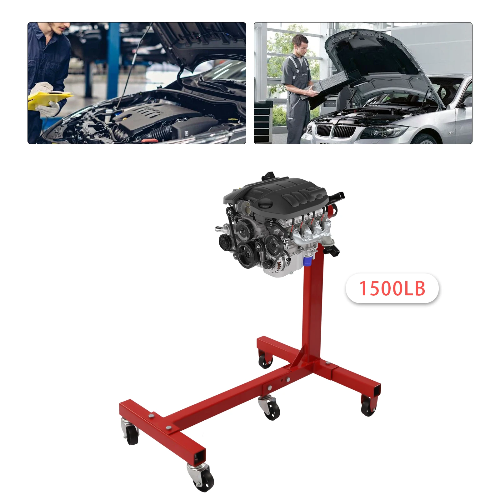 84*84cm 1500lbs 360º Rotating Engine Stand Auto Repair Hoist Dolly Mover Folding Frame Foldable, Rotating