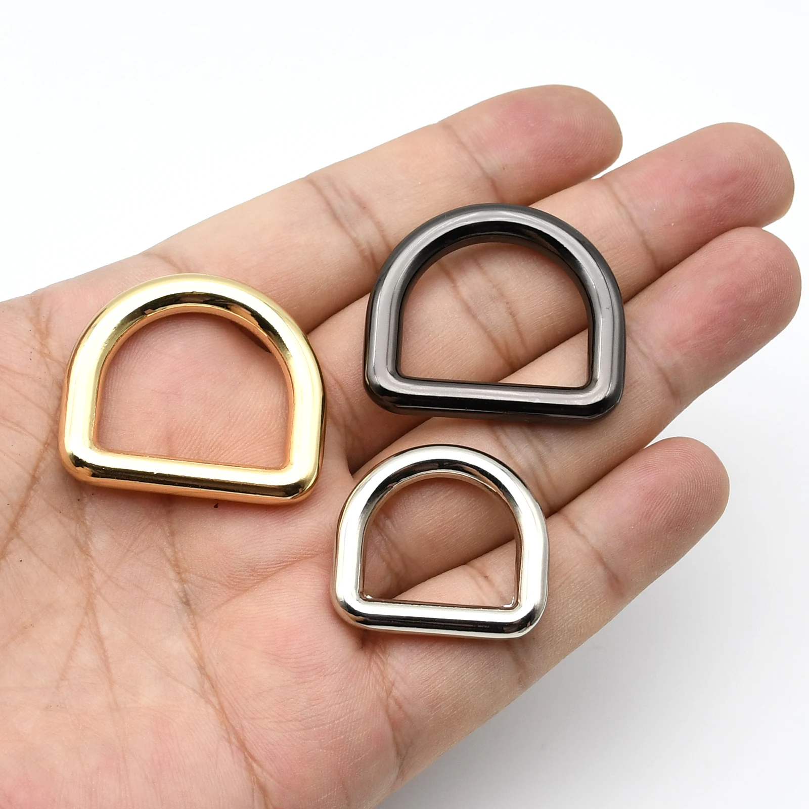 2 Pieces Metal D Ring Buckles Dee Ring Loops for Leather Craft Bag Strap Parts Webbing Belt Garment DIY Accessories