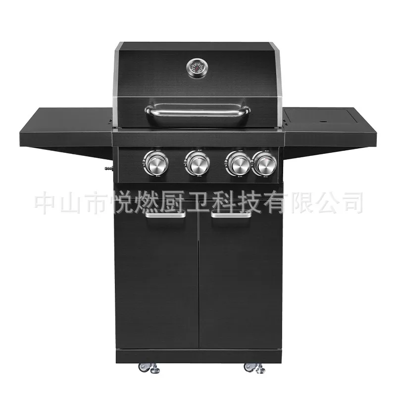 Garden gas barbecue grill 4-head stove integrated embedded outdoor kitchen garden multi-functional grill combination stove