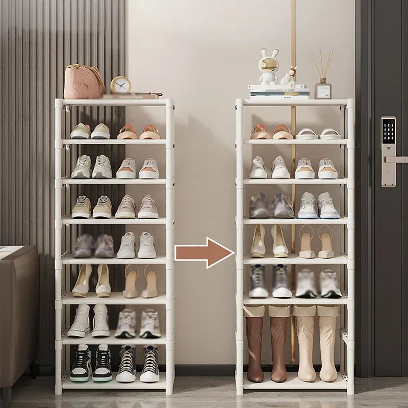 Shoe Rack Storage Organizer 5-7laye Shoe Cabinets Shoes Storage Rack Space Saving Sneakers Organizer for Wall Corner Shoes Shelf