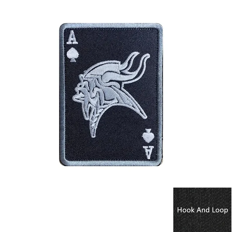 Death Card Poker Ace of Spades Patch ricamo Tactical Patch per borsa abbigliamento Punk Military Patch Badge