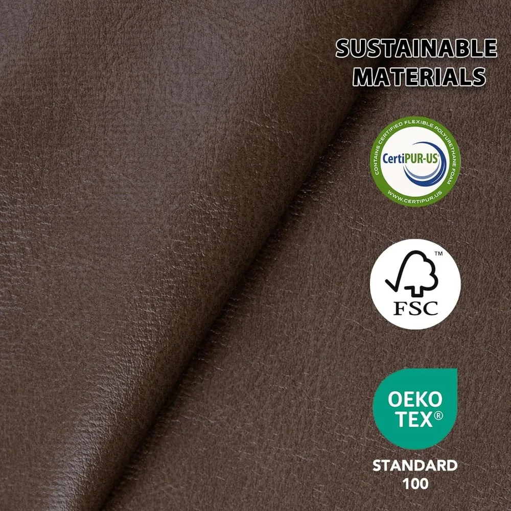 Cadeira reclinável clássica de motor duplo para idosos, poltrona reclinável de couro respirável resistente de 400 libras com calor e massagem