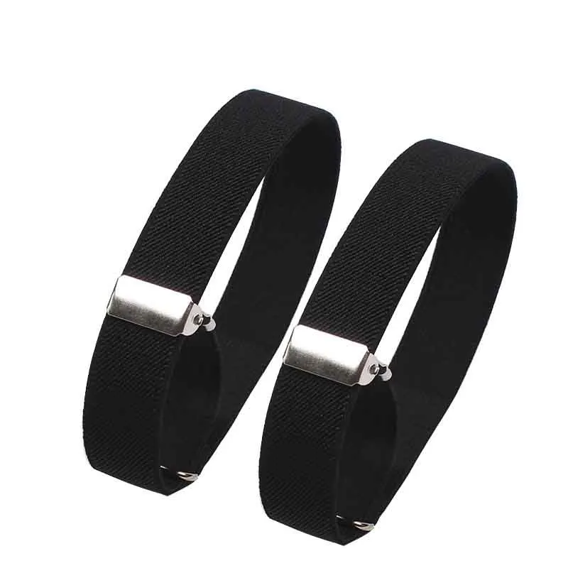 1Pair Solid Elastic Armband Unisex 2CM Shirt Sleeve Holder Women Men Adjustable Arm Cuff Band Party Wedding Clothing Accessories