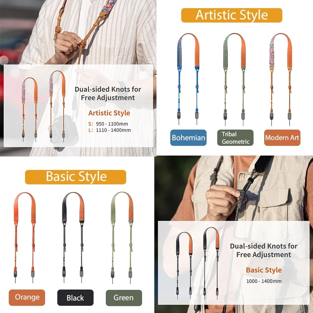 PGYTECH Pasek na ramię do aparatu Air Basic Version Artistic Version 950-1400mm z szybkimi koralikami i adapterami do aparatu CSC