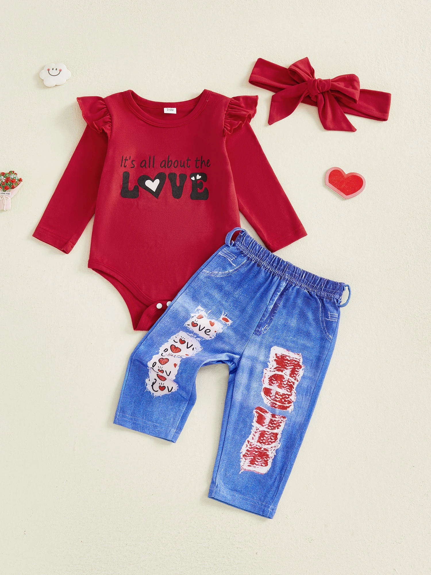 

Toddler Girls 3 Piece Set Long Sleeve Crew Neck Floral Print Top Bow Headband Elastic Waist Leggings Outfit